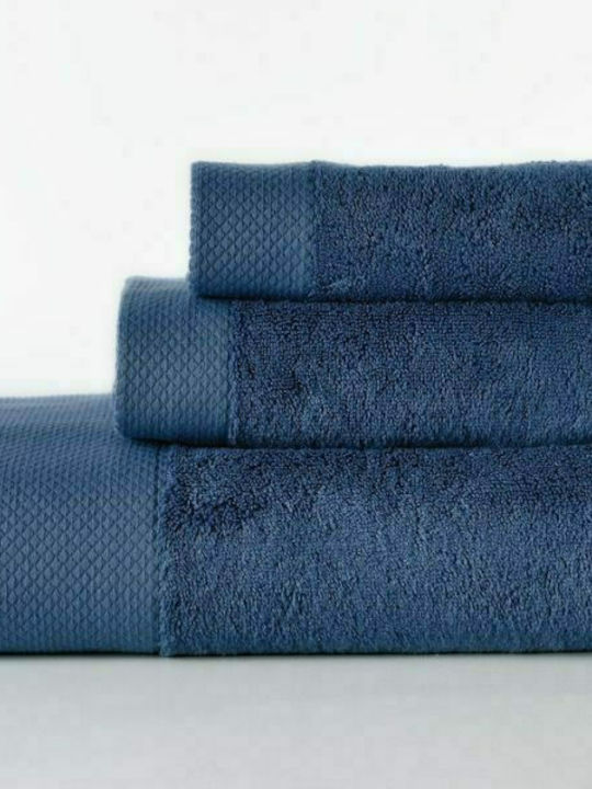 Down Town Home 3pc Bath Towel Set Rosa Dark Blue