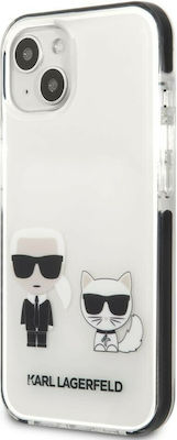 Karl Lagerfeld Karl & Choupette Plastic / Silicone Back Cover White (iPhone 13)