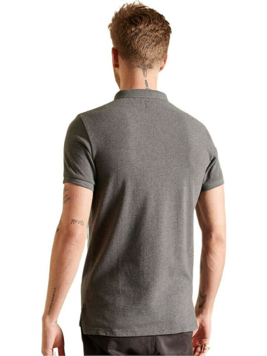 Polo Herrenbluse Kurzarm Dunkelgrau