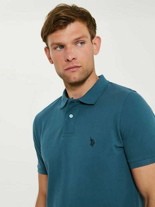 Polo Short Sleeve Blouse Petrol Blue