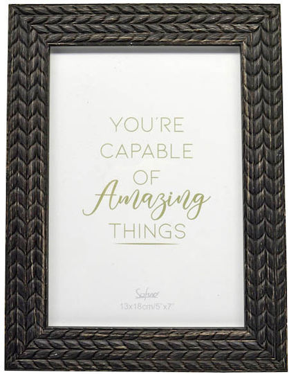 Ankor Plastic Black Woven Photo Frame