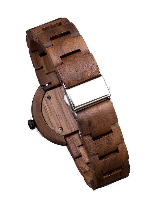 Bewell Gaia Women's Watch with Brown Wooden Bracelet Bewell Gaia Women's Watch with Brown Wooden Bracelet