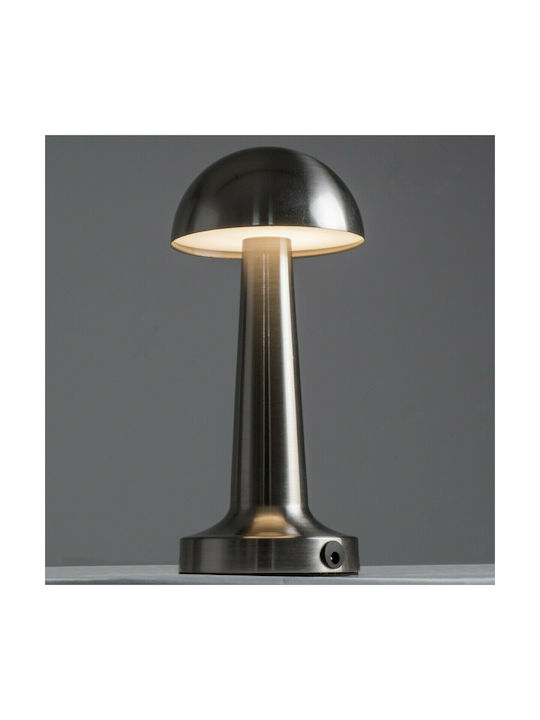 GloboStar Coco Metal Table Lamp LED with Silver Shade and Base