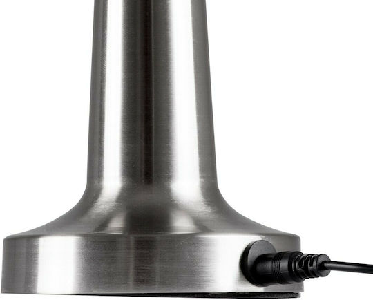 GloboStar Coco Metal Table Lamp LED with Silver Shade and Base