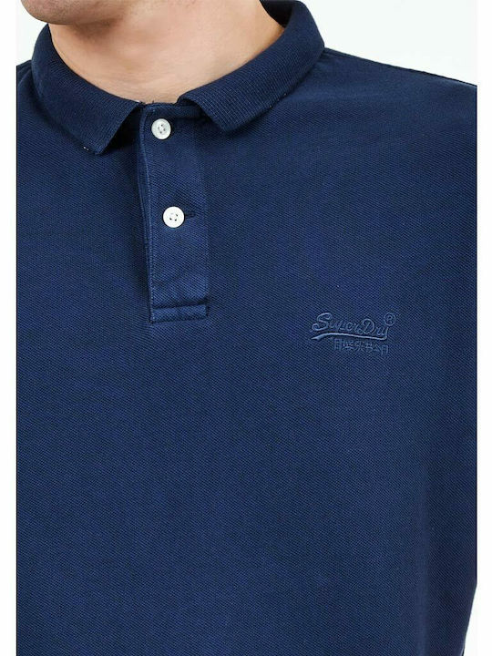 Destroy Vintage Polo Herrenbluse Kurzarm Marineblaue