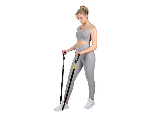 Trendy Sport Bandă De Rezistență Gymtube Nivel De Rezistență Mediu Cu Mânere Negru 1.4m
