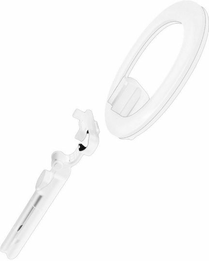 Aqua Dragons SSTR-18 Selfie Stick Mit LED-Ringlicht Ringlicht 15cm Mit Schreibtisch Stativ Und Handyhalter Weiß