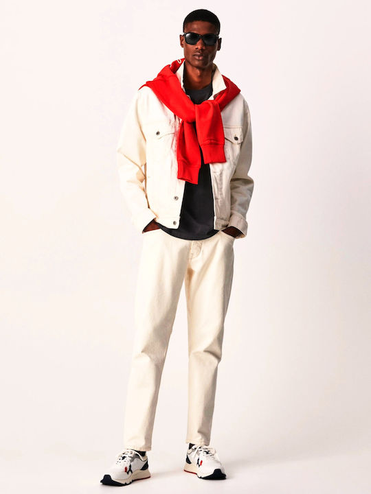 Callen Cropped Men's Jeans Pants Cropped with Relaxed Fit White