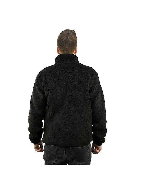 CAT Teddy Men's Cardigan with Zipper Black