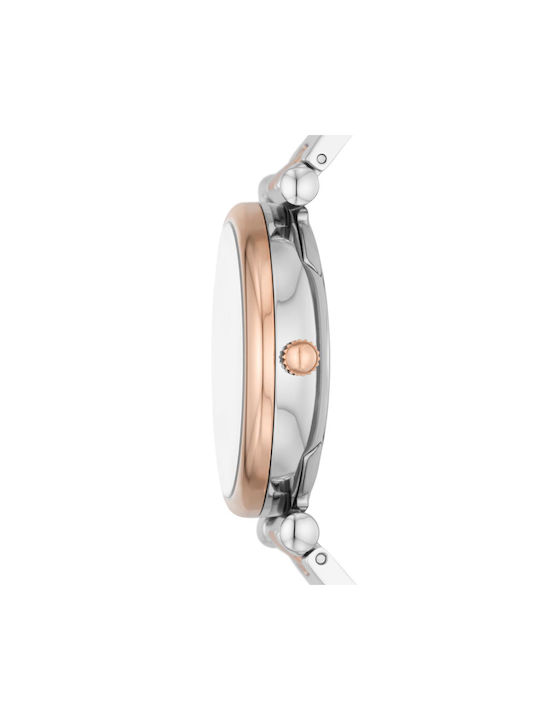 Fossil Carlie Mini Uhr mit Silber Metallarmband