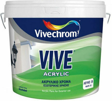 Vivechrom Vive Acrylic Basis D Plastik Farbe für Äußeres Verwendung Weiß 9Es