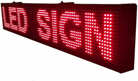 WiFi Rolling LED Sign One - Sided Waterproof 133x20cm Red