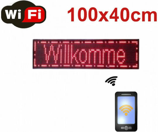LED скролиращ панел Едностранно WiFi 100x40см Червено