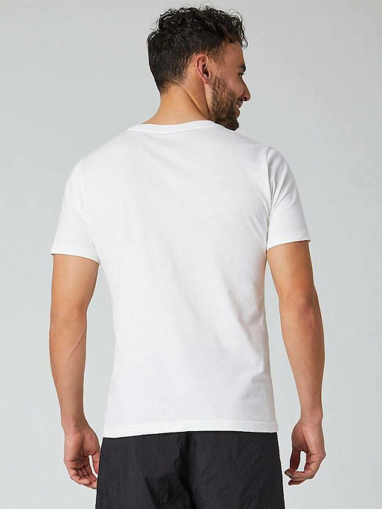 New Balance Essentials Stacked Logo Ανδρικό T-shirt Λευκό με Λογότυπο