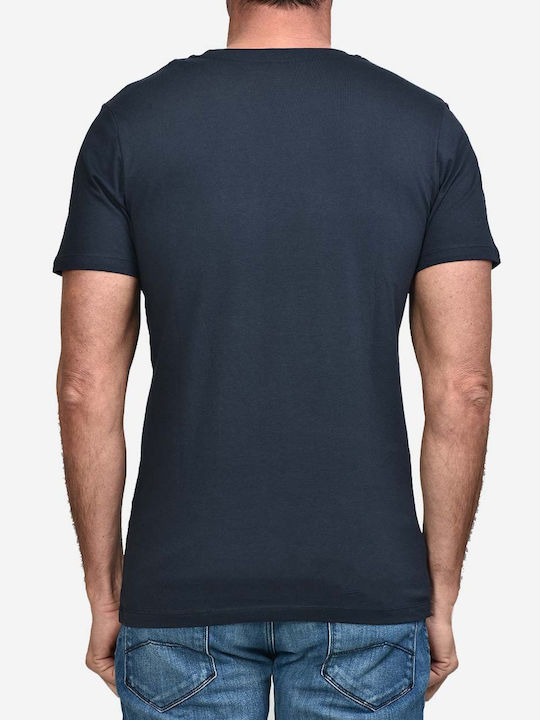 Jack & Jones T-shirt Bărbătesc cu Mânecă Scurtă Albastru marin