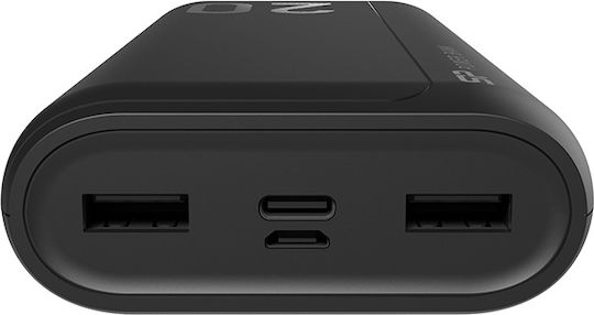 Silicon Power GS15 Power Bank 20000mAh με 2 Θύρες USB-A Μαύρο