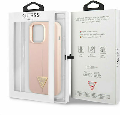 Guess Line Triangle Umschlag Rückseite Silikon Rosa (iPhone 13 Pro) GUHCP13LSLTGP