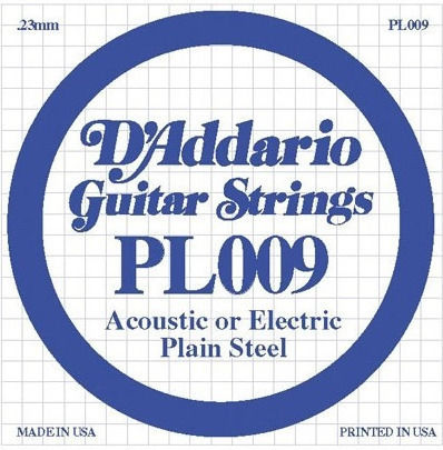 Daddario Single Plain Single Steel Electric Guitar String 9"