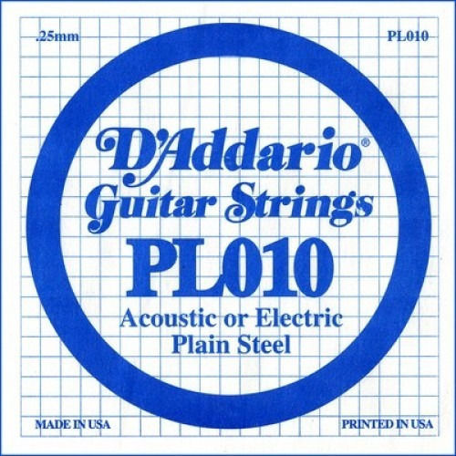 Daddario Single Plain Single Steel Electric Guitar String 10