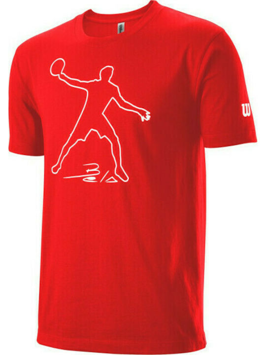 Wilson Bela Herren Sport T-Shirt Kurzarm Rot