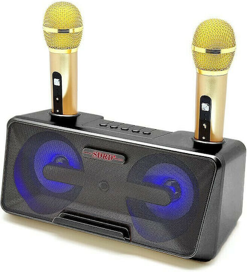 Ηχείο Karaoke με Ασύρματα Μικρόφωνα και Εφέ Φωτισμού SD-301 Μαύρο
