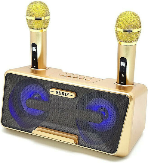 Karaoke System with Wireless Microphones SD-301 in Gold Color