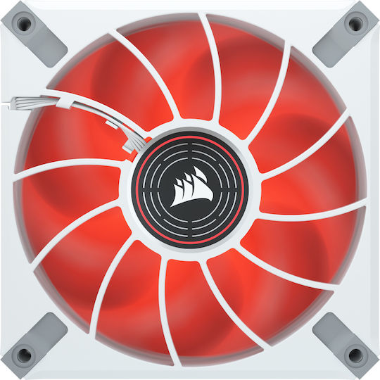 Corsair Ventilator Pentru Carcasă Premium ML120 LED Elite (2000rpm / 58.10cfm) Cu Iluminare Roșie Și Conexiune 4-Pin PWM Alb