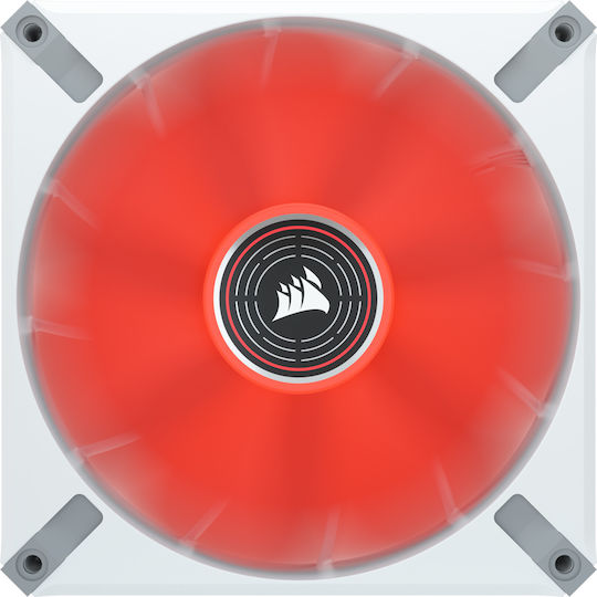 Corsair ML140 LED Elite Premium Case Fan (1600rpm / 82.9cfm) with Red LED Colour and 4-Pin PWM Connection White