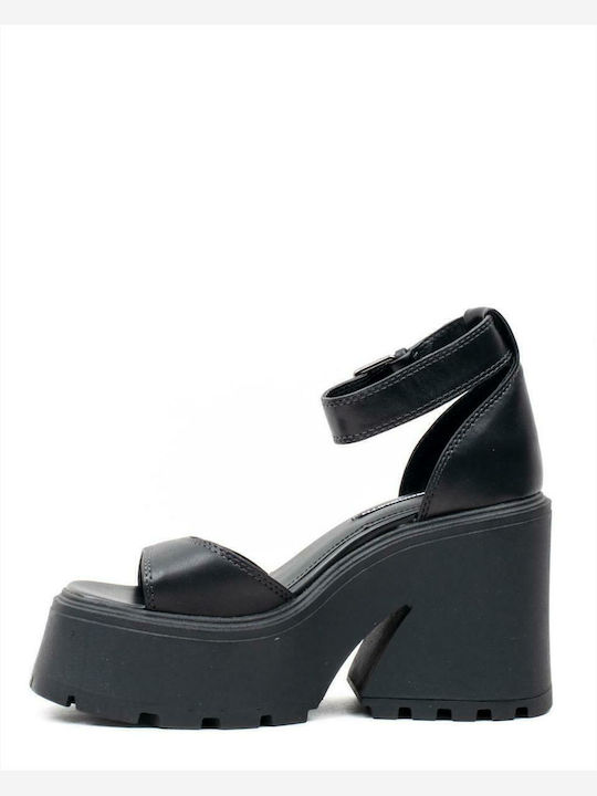 Flaws Leather Sandals Black