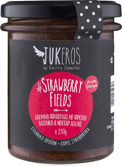 Jukeros Jam Φράουλα με Βασιλικό No Added Sugar 240gr