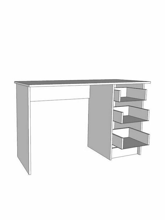 Γραφείο Leo Ξύλινο Λευκό 121x50x74.5εκ.