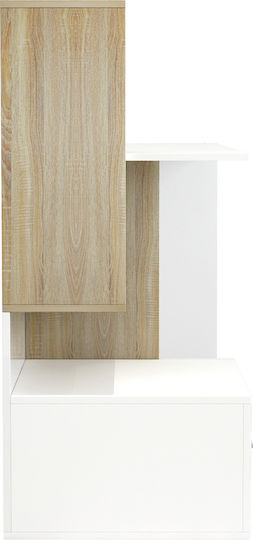 Schreibtisch Syndya Holz mit Bücherregal White / Sonoma 149x48x105cm