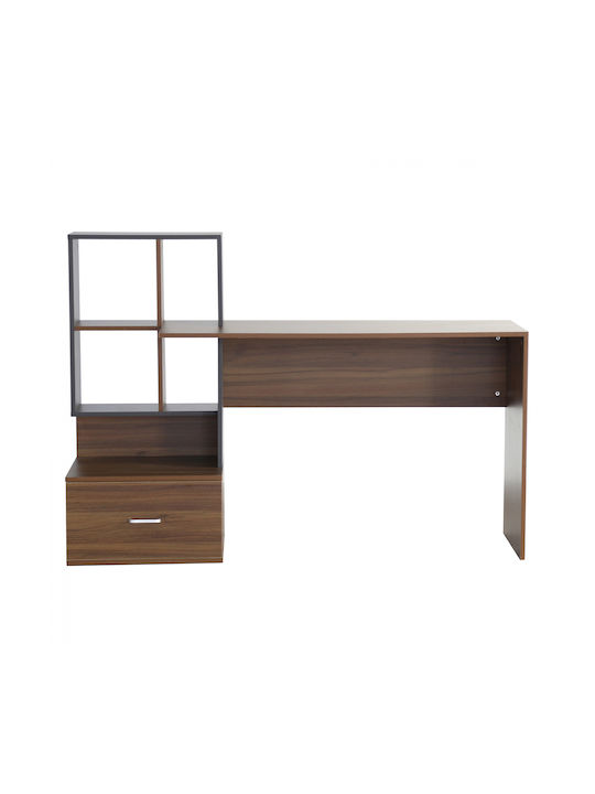 Desk with Bookshelf Walnut / Grey 149x48x105cm