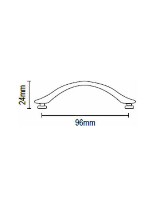 Viometale 05.34 Handle Furniture made of Metallic Matte Gold D96mm (Center Distance 96mm) 1pcs