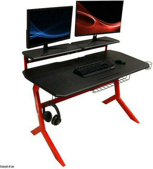 Spielbüro Gaming Holz Schwarz/Rot mit Metallbeinen 130x70x92.5cm