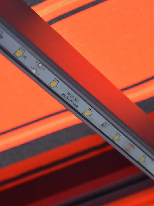 vidaXL Тента Тераса С LED Оранжево / кафяво 3.5x2.5м