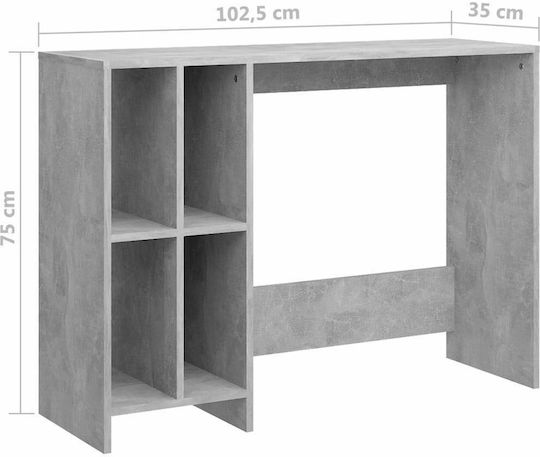 Schreibtisch Notebook Holz Gray 102.5x35x75cm