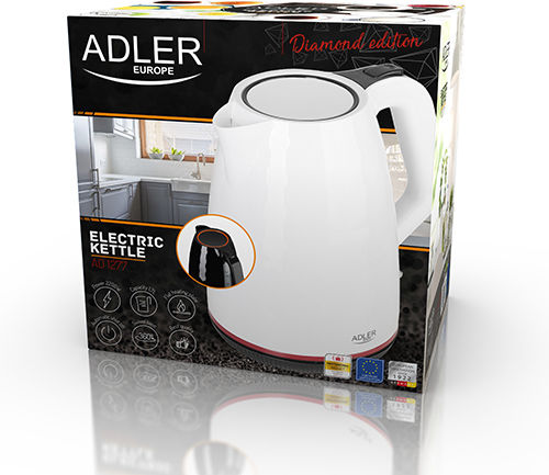 Adler Електрическа Кана 1.7л 2200W Бяла