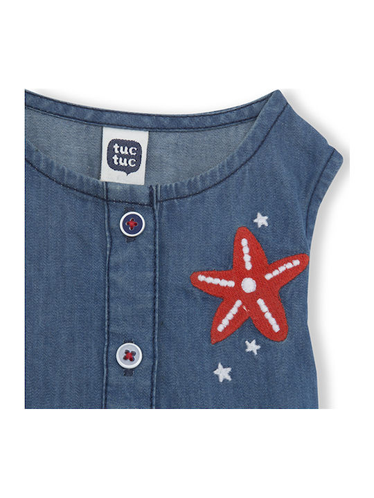 Children's Dress Sleeveless Denim Blue