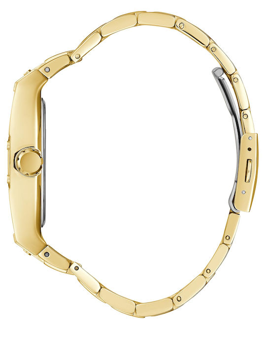 Guess Ανδρικό Ρολόι 43mm Χρονογράφος Μπαταρίας με Χρυσό Ατσάλινο Μπρασελέ