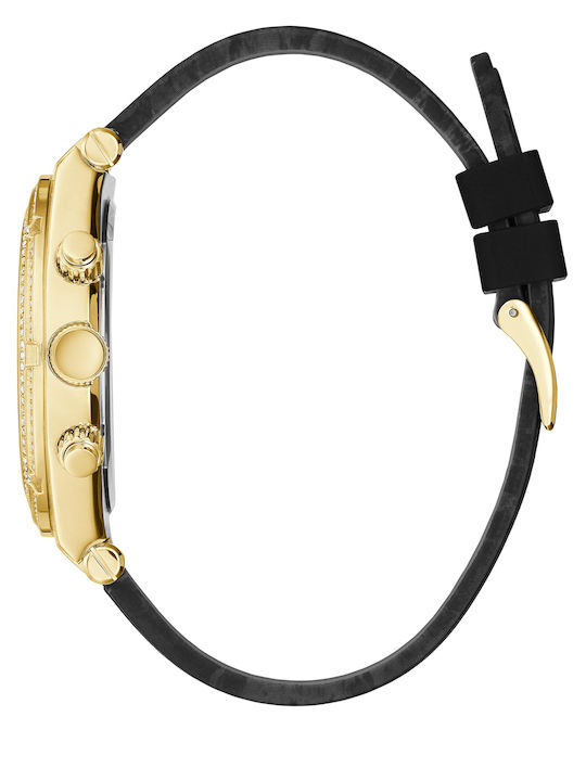 GC Watches Ανδρικό Ρολόι 44mm Χρονογράφος Μπαταρίας με Μαύρο Καουτσούκ Λουράκι