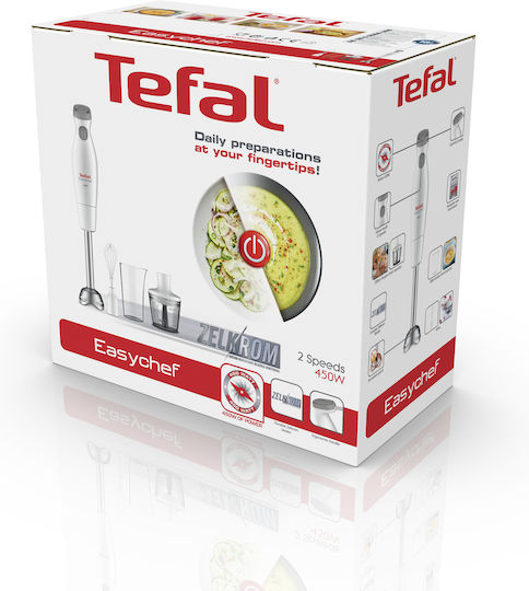 Tefal Easychef 3 In 1 Ραβδομπλέντερ με Ανοξείδωτη Ράβδο 450W Λευκό