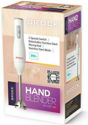 Brock HB 5001 WH Hand Blender with Stainless Rod 300W White