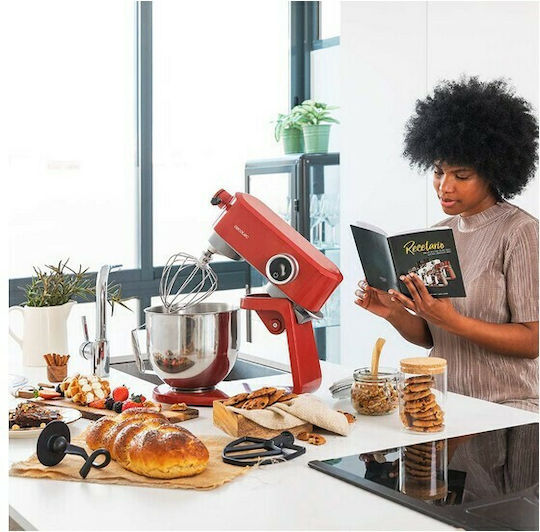 Cecotec Twist & Fusion 4000 Luxury Red Stand Mixer 800W with Stainless Mixing Bowl 5.2lt