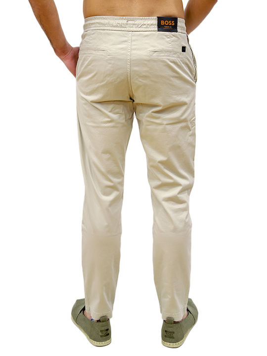 Hose Elastisch in Tapered Schnitt Beige