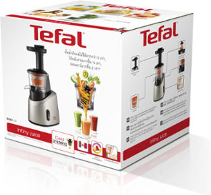 Tefal Infiny Juice Αποχυμωτής Αργής Σύνθλιψης 200W Γκρι