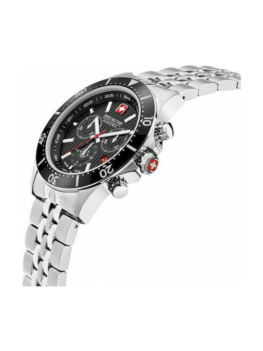 Swiss Military Hanowa Flagship Watch Chronograph Battery with Silver Metal Bracelet