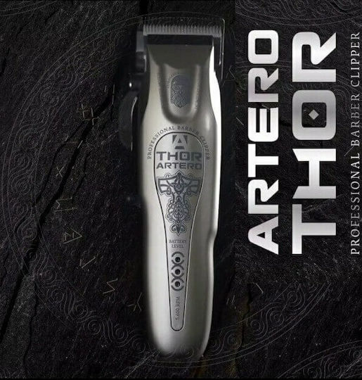 Artero Thor Επαγγελματική Επαναφορτιζόμενη Κουρευτική Μηχανή Ασημί 28407