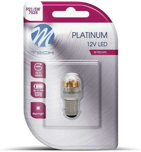 M-Tech Lamps Car P21/5W-BAY15D-1157 Canbus LED White 12-24V 2.8W 1pcs