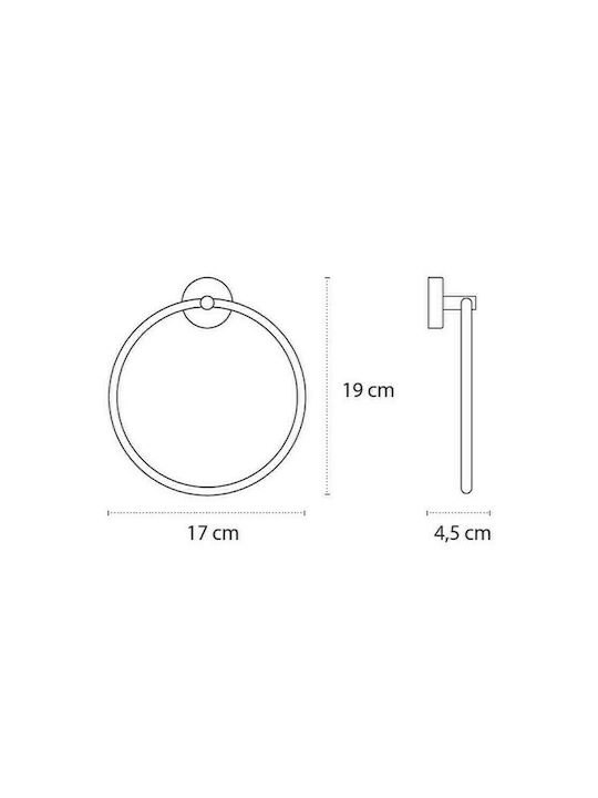 Karag Moderno Ring Badezimmer Einzeln Schrauben ​17x17cm Inox Silber